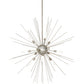 Meyda Lighting Relek 48" LED Satin Titanium Gold Pendant Light With Clear Crystal Idalight Shade