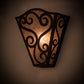 Meyda Lighting Rena 12" Cajun Spice Wall Sconce With Silver Mica Shade Glass