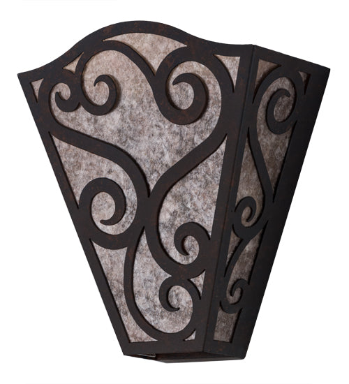 Meyda Lighting Rena 12" Cajun Spice Wall Sconce With Silver Mica Shade Glass