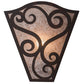 Meyda Lighting Rena 12" Cajun Spice Wall Sconce With Silver Mica Shade Glass
