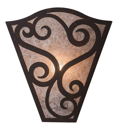 Meyda Lighting Rena 12" Cajun Spice Wall Sconce With Silver Mica Shade Glass
