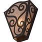 Meyda Lighting Rena 12" Cajun Spice Wall Sconce With Silver Mica Shade Glass
