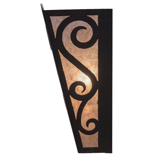 Meyda Lighting Rena 12" Cajun Spice Wall Sconce With Silver Mica Shade Glass