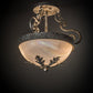 Meyda Lighting Renaissance 13" 2-Light Corinth Inverted Pendant Light With White Iridescent Shade Glass