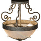 Meyda Lighting Renaissance 13" 2-Light Corinth Inverted Pendant Light With White Iridescent Shade Glass