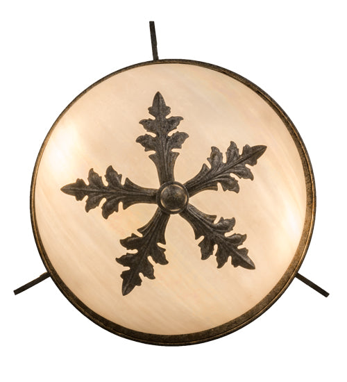 Meyda Lighting Renaissance 13" 2-Light Corinth Inverted Pendant Light With White Iridescent Shade Glass