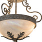 Meyda Lighting Renaissance 13" 2-Light Corinth Inverted Pendant Light With White Iridescent Shade Glass