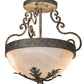 Meyda Lighting Renaissance 13" 2-Light Corinth Inverted Pendant Light With White Iridescent Shade Glass