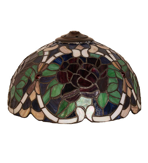 Meyda Lighting Renaissance Rose 12" Multi-Colored Stained Shade Glass