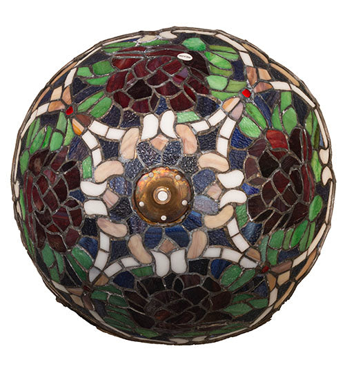 Meyda Lighting Renaissance Rose 12" Multi-Colored Stained Shade Glass