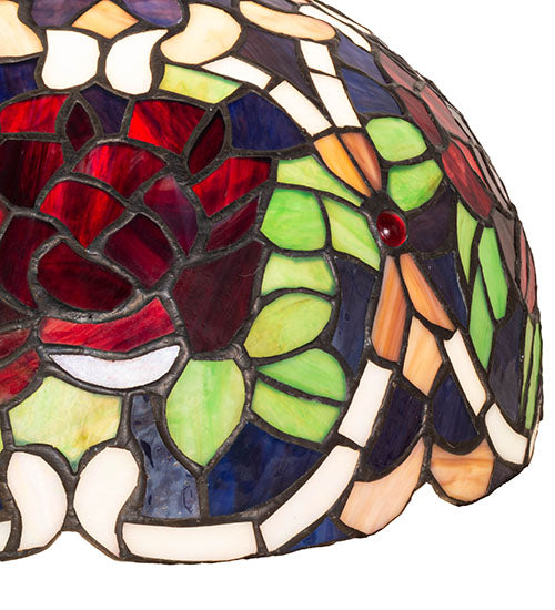 Meyda Lighting Renaissance Rose 12" Multi-Colored Stained Shade Glass
