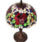 Meyda Lighting Renaissance Rose 17" Mahogany Bronze Accent Table Lamp With Multi-Colored Shade Glass