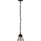 Meyda Lighting Renaissance Rose 20" 3-Light Mahogany Bronze Inverted Pendant Light With Multi-Colored Stained Shade Glass