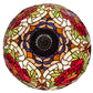 Meyda Lighting Renaissance Rose 20" 3-Light Mahogany Bronze Inverted Pendant Light With Multi-Colored Stained Shade Glass