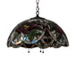 Meyda Lighting Renaissance Rose 20" 3-Light Mahogany Bronze Pendant Light With Multi-Colored Stained Shade Glass