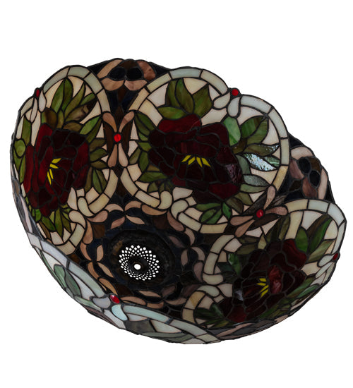 Meyda Lighting Renaissance Rose 20" Multi-Colored Shade Glass