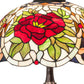 Meyda Lighting Renaissance Rose 26" 3-Light Mahogany Bronze Table Lamp With Multi-Colored Shade Glass