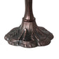Meyda Lighting Renaissance Rose 26" 3-Light Mahogany Bronze Table Lamp With Multi-Colored Shade Glass