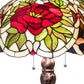 Meyda Lighting Renaissance Rose 31" 3-Light Mahogany Bronze Table Lamp With Multi-Colored Stained Shade Glass