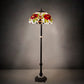 Meyda Lighting Renaissance Rose 62" 3-Light Mahogany Bronze Floor Lamp With Multi-Colored Stained Shade Glass