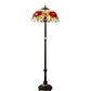 Meyda Lighting Renaissance Rose 62" 3-Light Mahogany Bronze Floor Lamp With Multi-Colored Stained Shade Glass