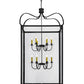 Meyda Lighting Rennes 43" 12-Light Charred Iron Pendant Light With Clear Shade Glass