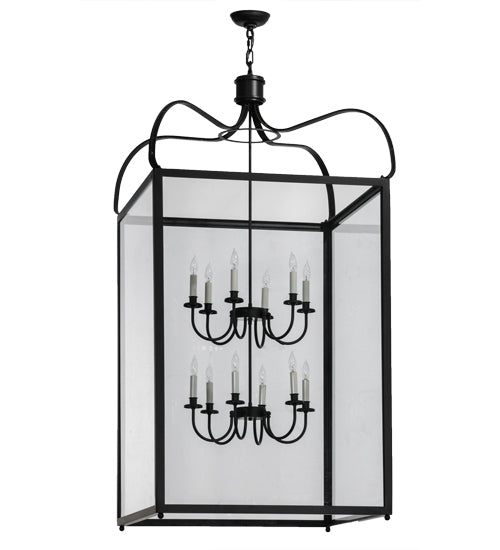 Meyda Lighting Rennes 43" 12-Light Oil Rubbed Bronze Pendant Light With Clear Shade Glass