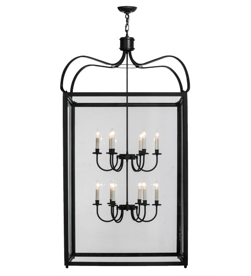 Meyda Lighting Rennes 43" 12-Light Oil Rubbed Bronze Pendant Light With Clear Shade Glass
