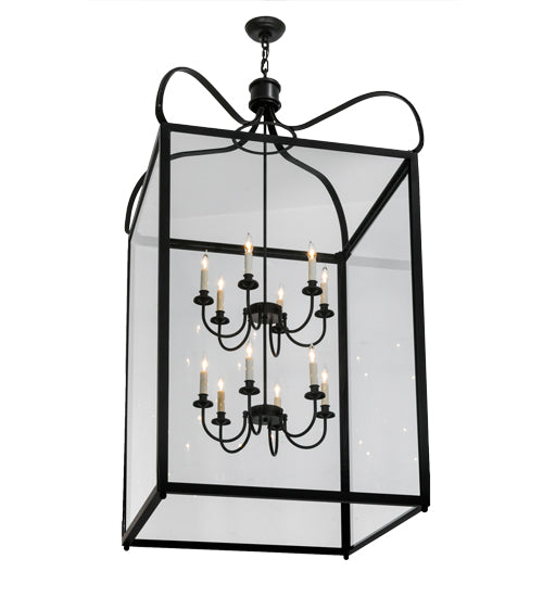 Meyda Lighting Rennes 43" 12-Light Oil Rubbed Bronze Pendant Light With Clear Shade Glass