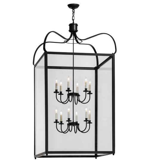 Meyda Lighting Rennes 43" 12-Light Oil Rubbed Bronze Pendant Light With Clear Shade Glass