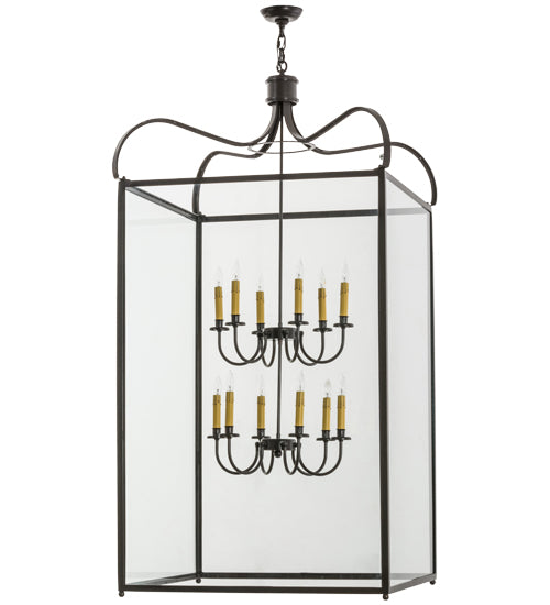 Meyda Lighting Rennes 43" 12-Light Timeless Bronze Pendant Light With Clear Shade Glass
