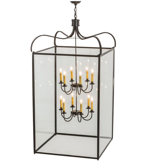 Meyda Lighting Rennes 43" 12-Light Timeless Bronze Pendant Light With Clear Shade Glass