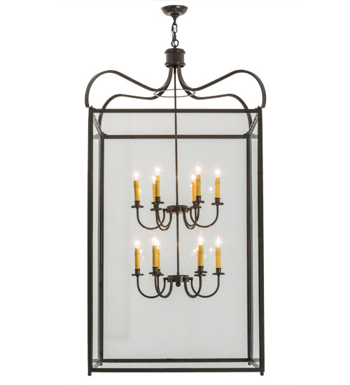 Meyda Lighting Rennes 43" 12-Light Timeless Bronze Pendant Light With Clear Shade Glass
