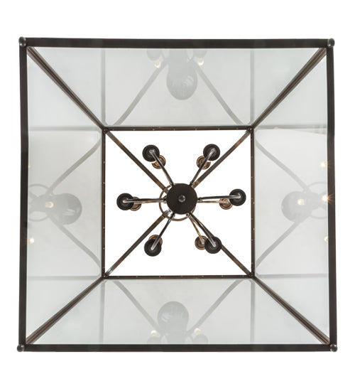 Meyda Lighting Rennes 43" 12-Light Timeless Bronze Pendant Light With Clear Shade Glass
