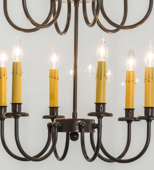 Meyda Lighting Rennes 43" 12-Light Timeless Bronze Pendant Light With Clear Shade Glass
