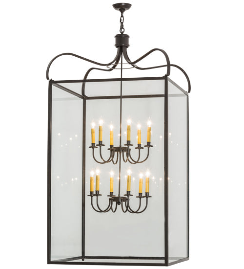 Meyda Lighting Rennes 43" 12-Light Timeless Bronze Pendant Light With Clear Shade Glass