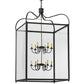 Meyda Lighting Rennes 45" 12-Light Charred Iron Pendant Light With Clear Shade Glass