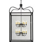 Meyda Lighting Rennes 45" 12-Light Charred Iron Pendant Light With Clear Shade Glass