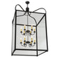 Meyda Lighting Rennes 45" 12-Light Charred Iron Pendant Light With Clear Shade Glass