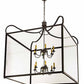 Meyda Lighting Rennes 61" 16-Light Wrought Iron Pendant Light With Clear Shade Glass