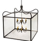 Meyda Lighting Rennes 61" 16-Light Wrought Iron Pendant Light With Clear Shade Glass