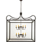 Meyda Lighting Rennes 61" 16-Light Wrought Iron Pendant Light With Clear Shade Glass