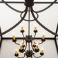 Meyda Lighting Rennes 61" 16-Light Wrought Iron Pendant Light With Clear Shade Glass