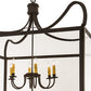 Meyda Lighting Rennes 61" 16-Light Wrought Iron Pendant Light With Clear Shade Glass