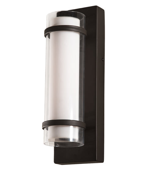 Meyda Lighting Renton 5" LED Oil Rubbed Bronze Wall Sconce With Crystal Idalight & Contrail Mist Idalight Shade