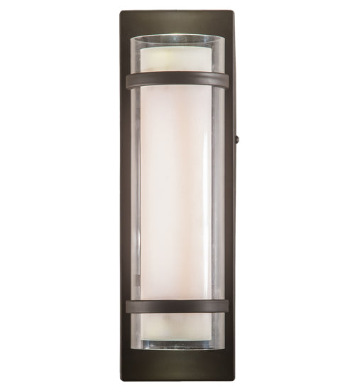 Meyda Lighting Renton 5" LED Oil Rubbed Bronze Wall Sconce With Crystal Idalight & Contrail Mist Idalight Shade