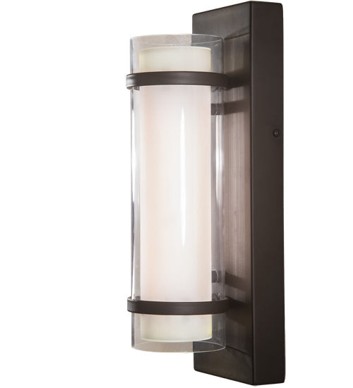 Meyda Lighting Renton 5" LED Oil Rubbed Bronze Wall Sconce With Crystal Idalight & Contrail Mist Idalight Shade