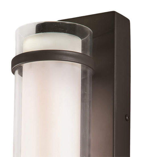 Meyda Lighting Renton 5" LED Oil Rubbed Bronze Wall Sconce With Crystal Idalight & Contrail Mist Idalight Shade