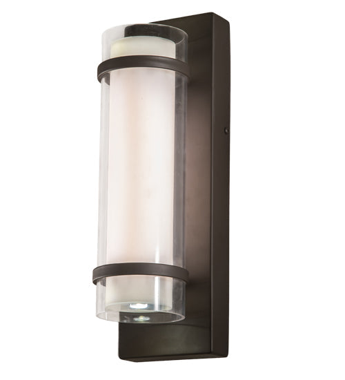 Meyda Lighting Renton 5" LED Oil Rubbed Bronze Wall Sconce With Crystal Idalight & Contrail Mist Idalight Shade