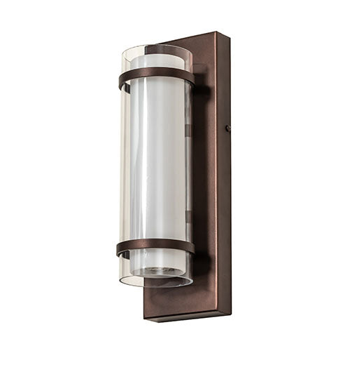 Meyda Lighting Renton 5" Mahogany Bronze Wall Sconce With Crystal Idalight & Contrail Mist Shade